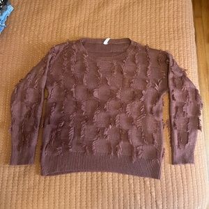L love Women's Mauve Textured Sweater Size M